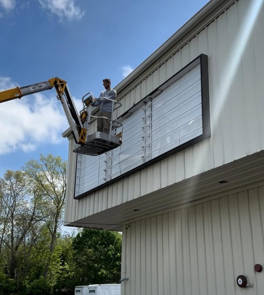 Commercial electrician wiring a building in Connecticut