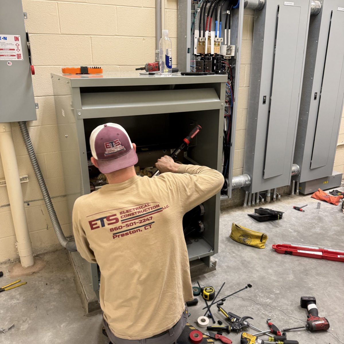 Commercial electrical wiring inside industrial warehouse Connecticut